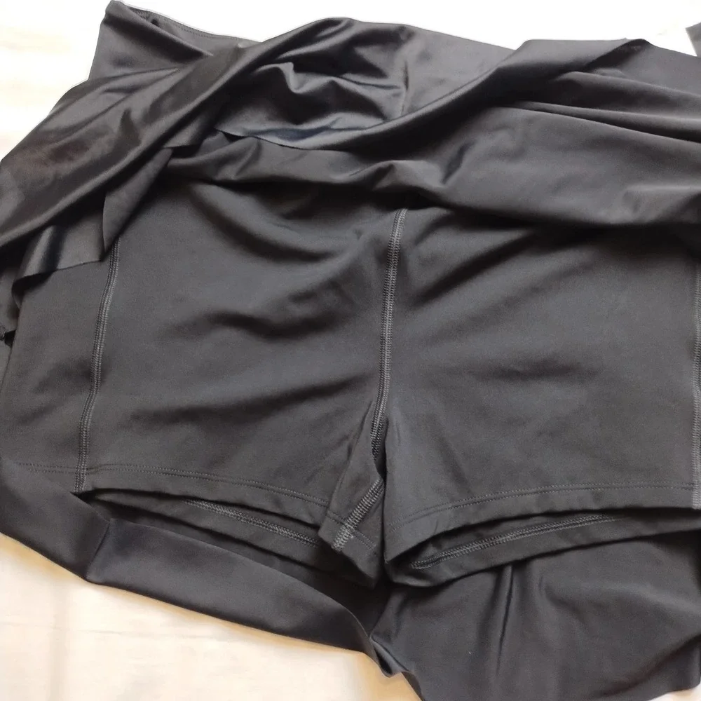 Member's Mark‎ Tennis Skort Women's XXL Black Pleated Skirt Shorts & Pockets NEW